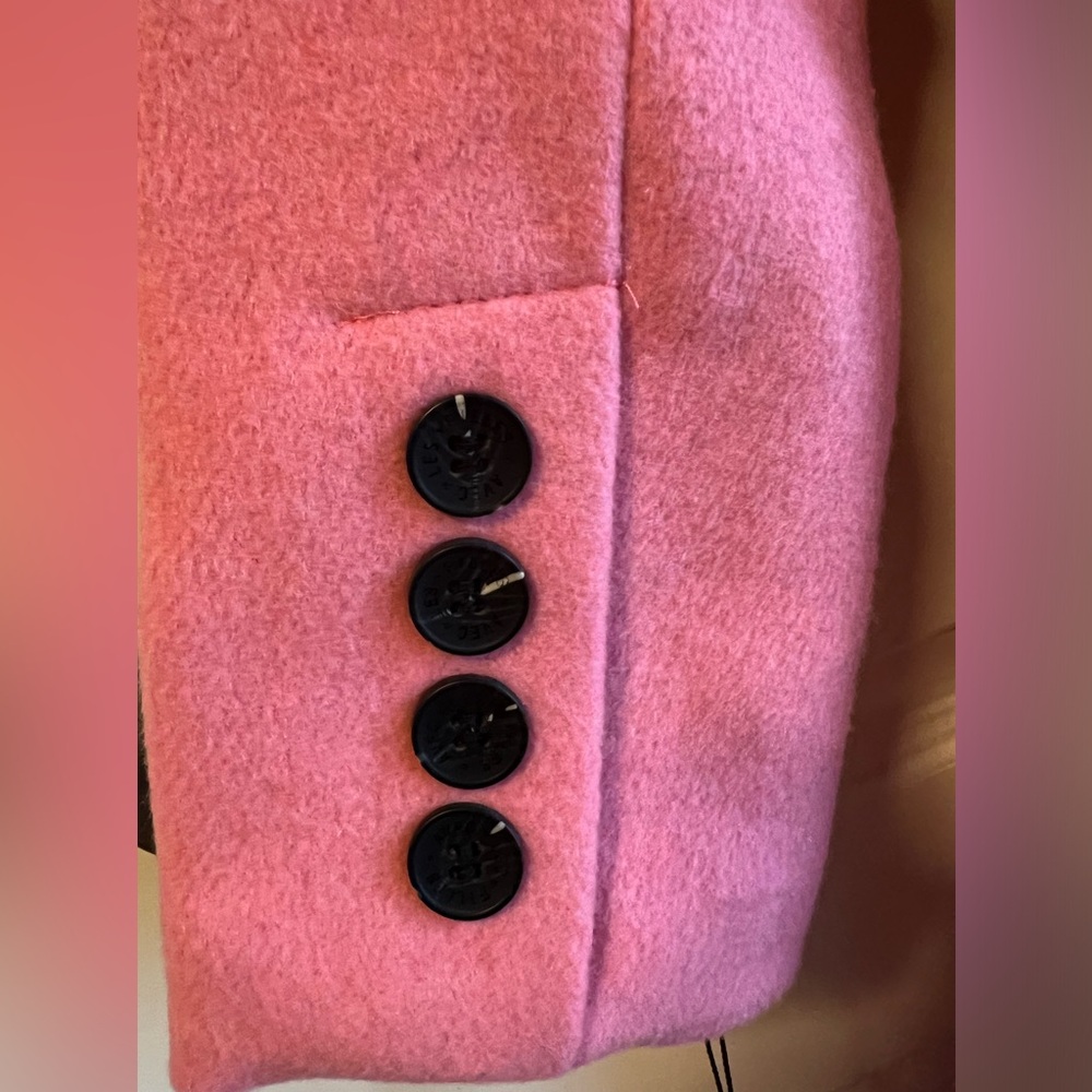 AVEC LES FILLES Wool Blend Double Breasted Coat Pink Jacket XS Small 💖 0 2 4 6 - Picture 10 of 15